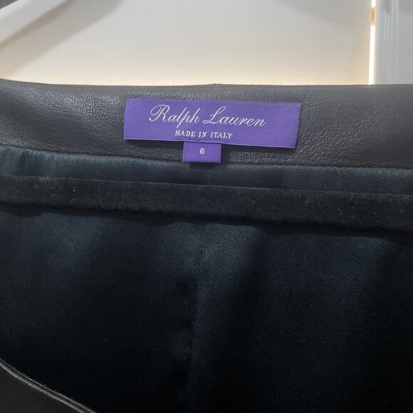 Ralph Lauren Collection Purple Label Leather Jacket Black Off Shoulder Runway 6 - Picture 5 of 16